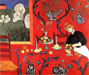 H. Matisse, La Desserte (Harmonie en rouge), 1908.